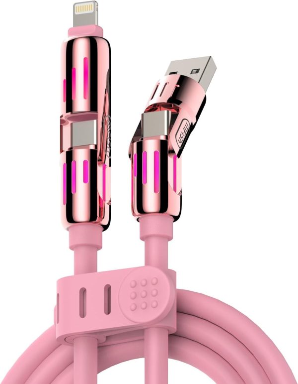 4-in-1 Universal Multi USB Charging Cable – 240W Max Fast Charger Cord with Multiple Connectors for iPhone